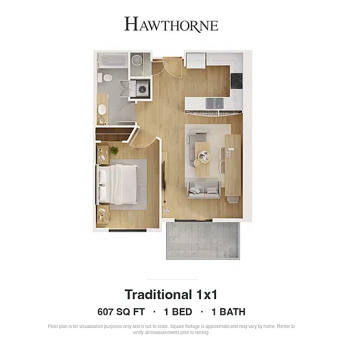 Floor plan Traditional 1x1