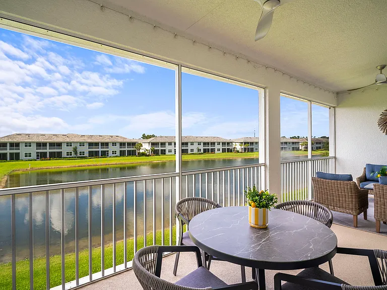 Screened in patio eating and entertaining area