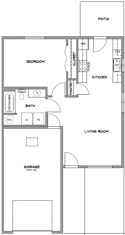Floor plan 1 Bed Single Level