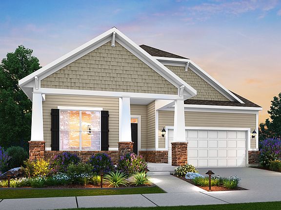 Faulkner - Elevation C Optional Coach Lights and Stone Wainscot