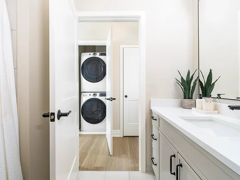 Laundry day made easy with a full-size washer and dryer in every home!