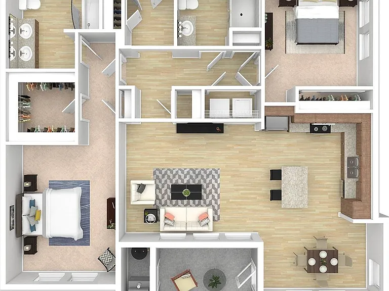 2x2 Floor Plan | Verdant at Green Vally Apartments 2x2 Floor Plan | Verdant at Green Vally Apartments