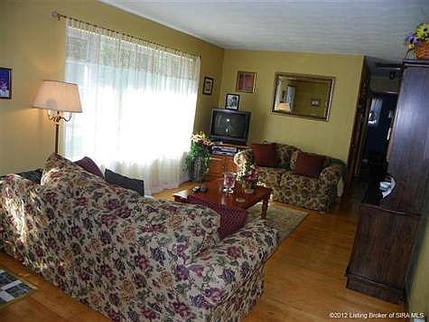 Large living room with hardwood floors.