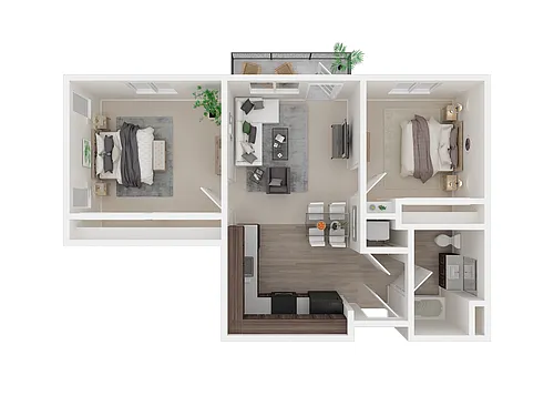 Floor plan 2 Bedroom B | Age 55 Plus