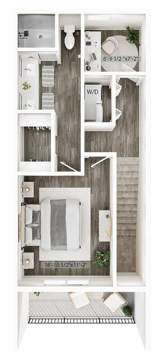Floor plan A5 -Three Story Townhouse - Attached Garage