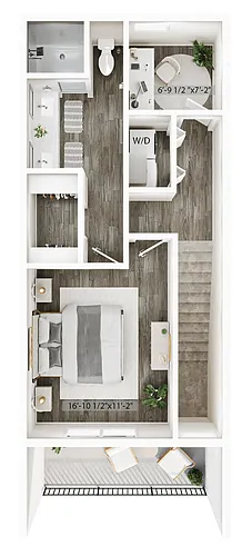 Floor plan A5 -Three Story Townhouse - Attached Garage