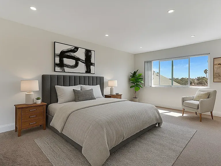 virtually staged bedroom