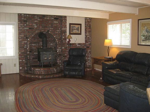Living room, woodstove