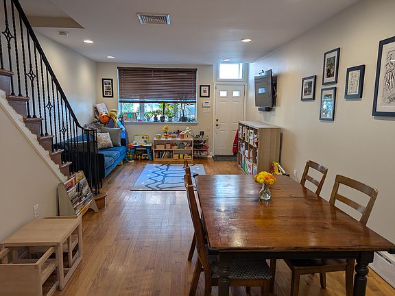 Dining area and living room from kitchen.