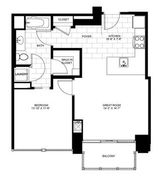 One Bed(713 SF)- 2205