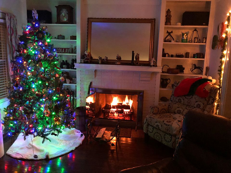 Wood burning fireplace