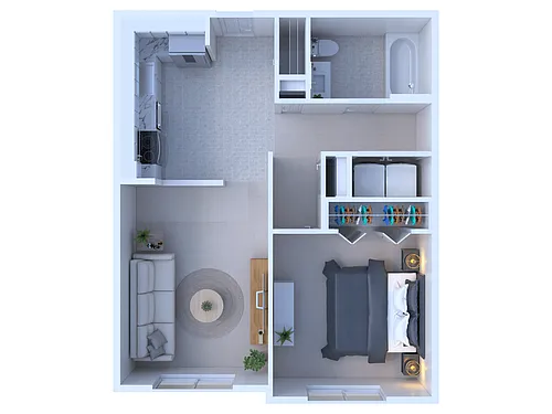Floor plan 1 Bedroom/1 Bathroom