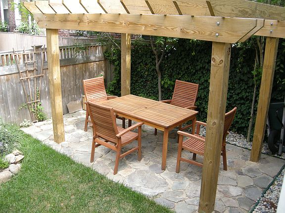 Back yard: Patio and pergola