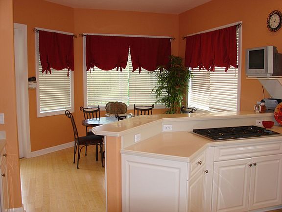 Kitchen into dining area