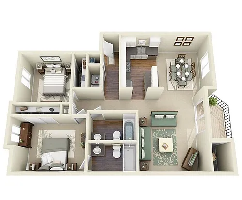 Floor plan 2BR / 2BA