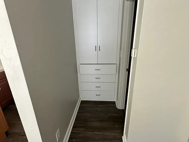 Hall Built In Drawers and Doors For Storage.