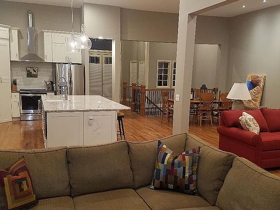 Open kitchen and dining.