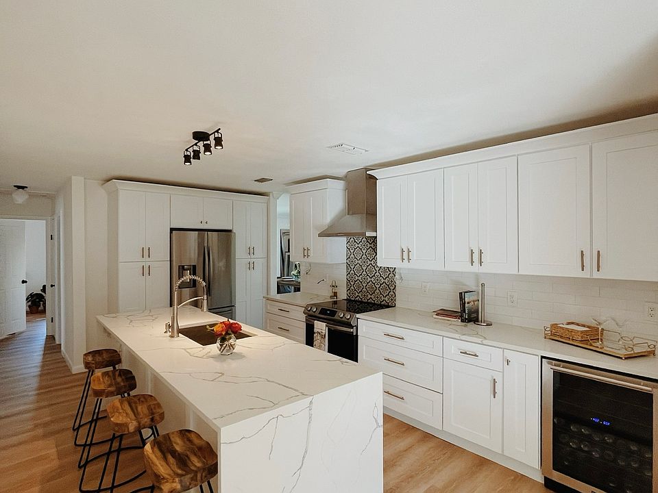 Kitchen with wine cooler