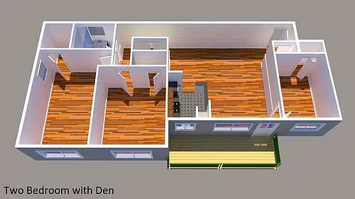 Floor plan 2 Bed with Den