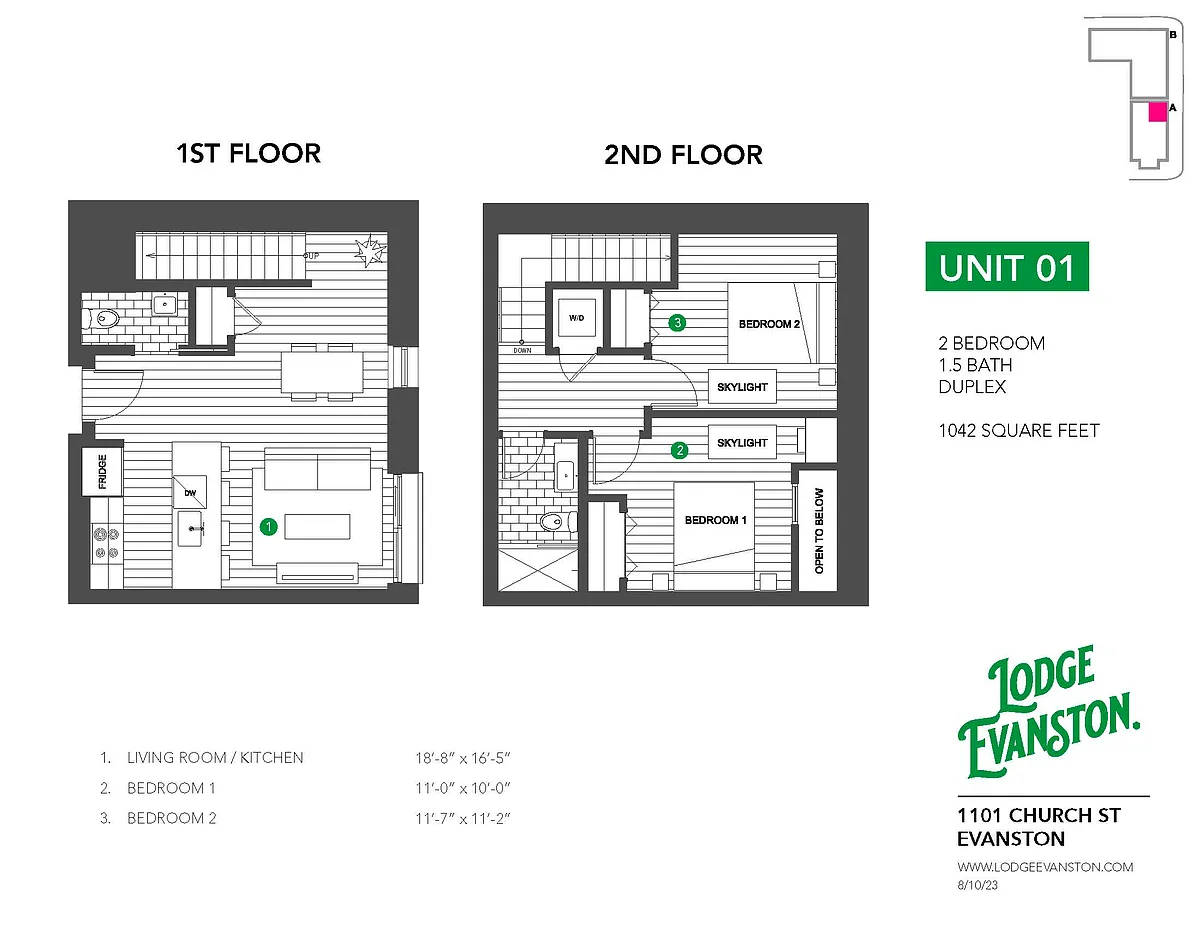 Floor plan two bedroom duplex -- sanctuary layout