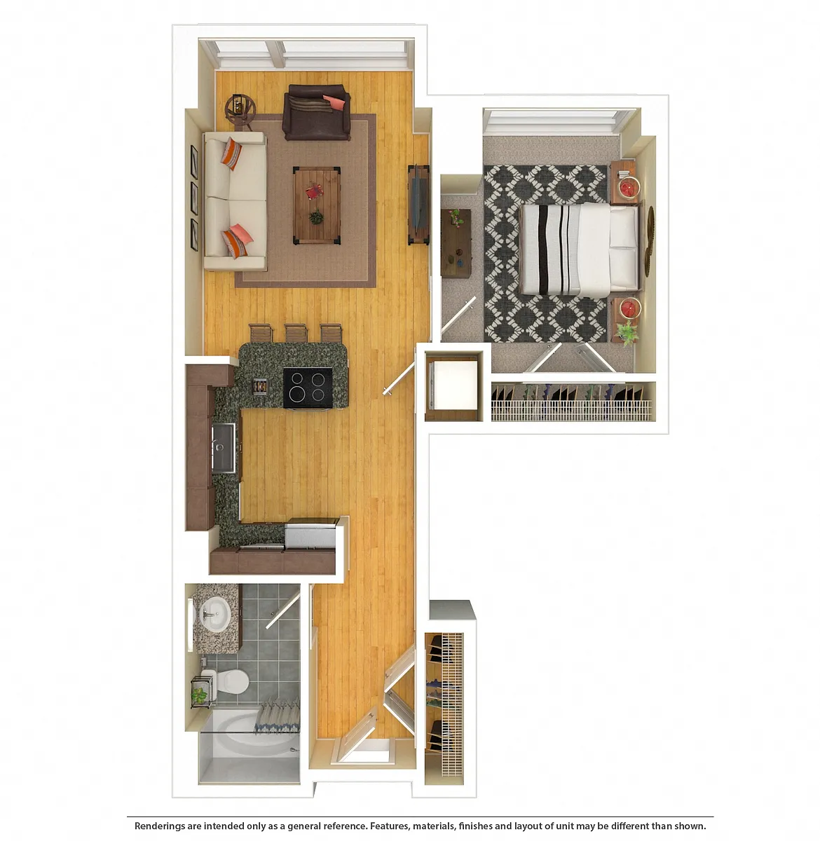 Floor plan 1 Bed 1 Bath
