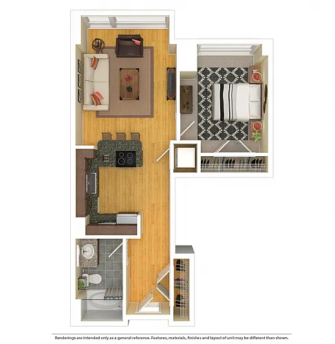 Floor plan 1 Bed 1 Bath
