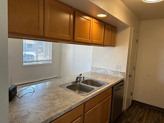 Kitchen, door at the end on the left is a pantry