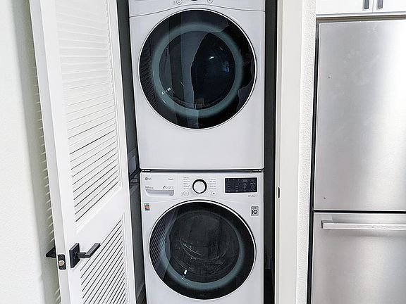Stacked washer and dryer