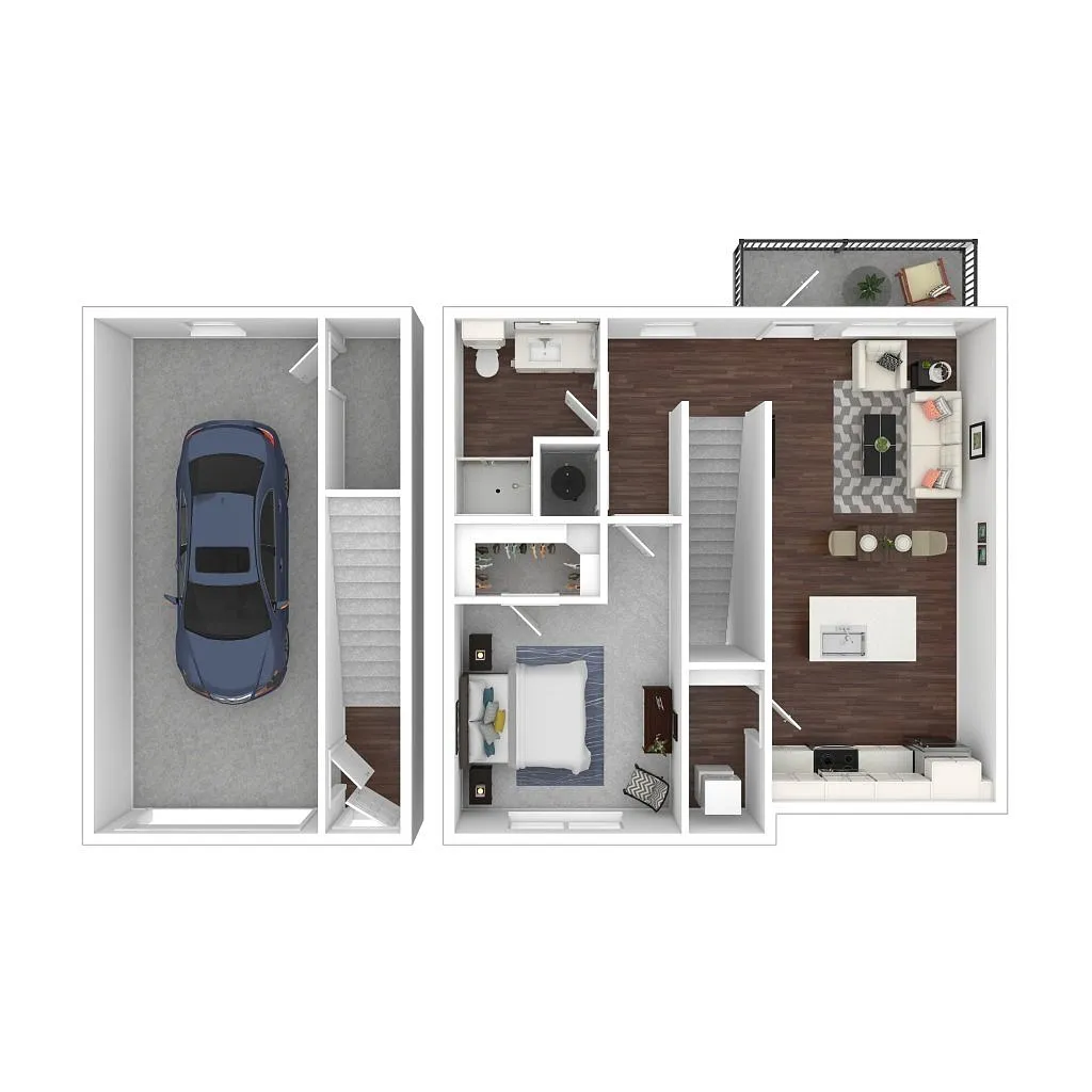Floor plan One Bed One Bath A1.1