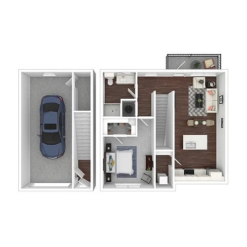 Floor plan One Bed One Bath A1.1