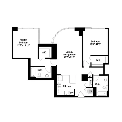 Floor plan 2 BEDROOM 11N - THE SHOREHAM
