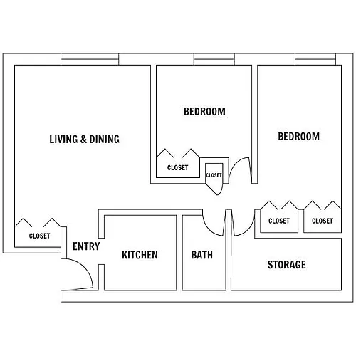 Floor plan Two Bedroom B