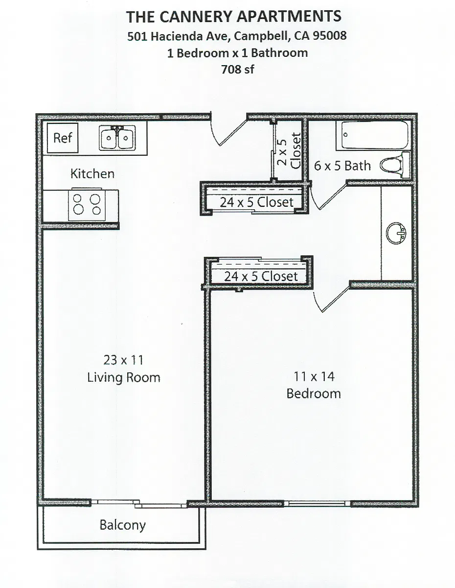 Floor plan E - Savannah 1X1