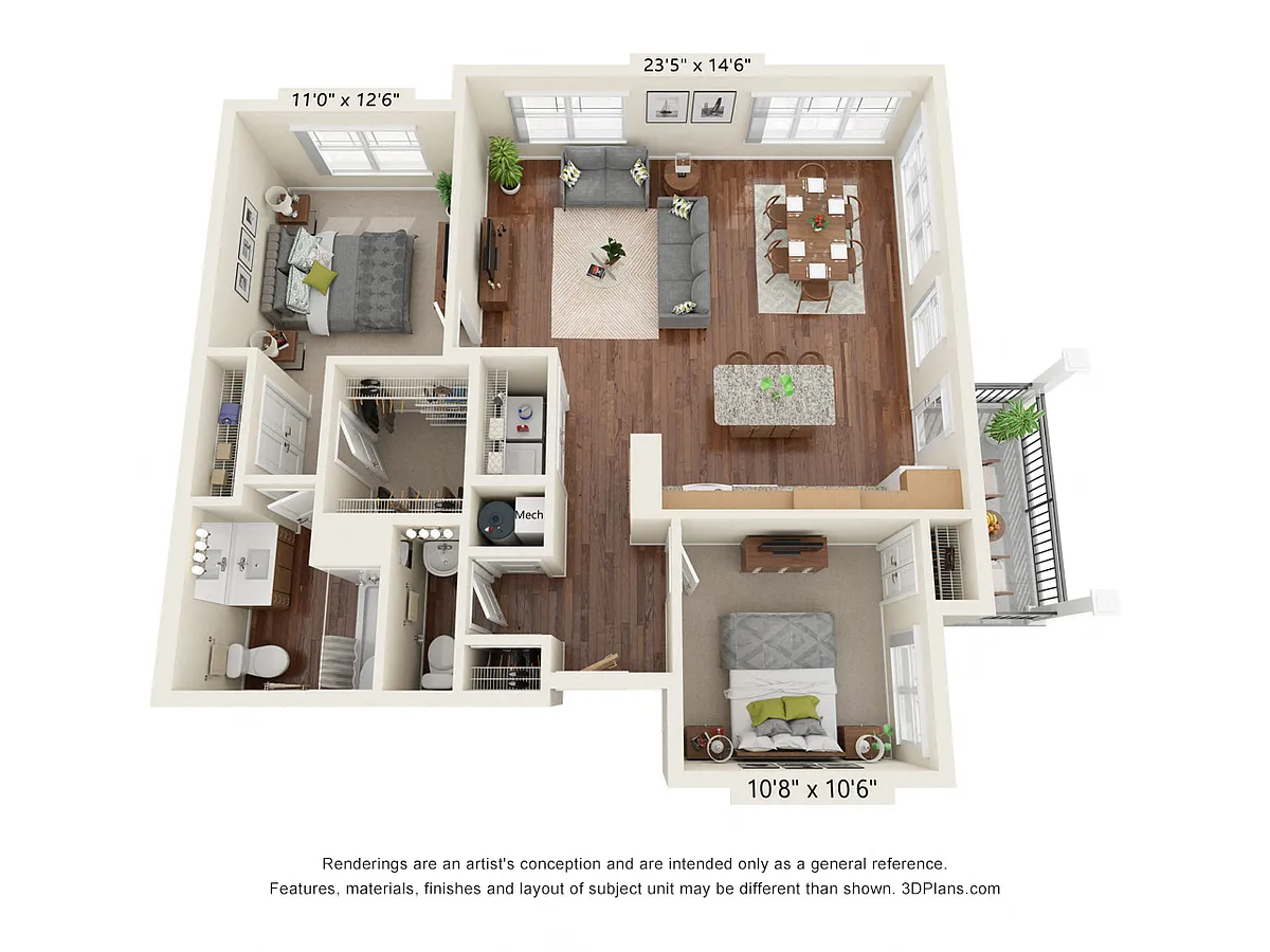 Floor plan Two Bedrooms - B4
