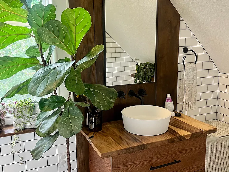 Upstairs bathroom with shower