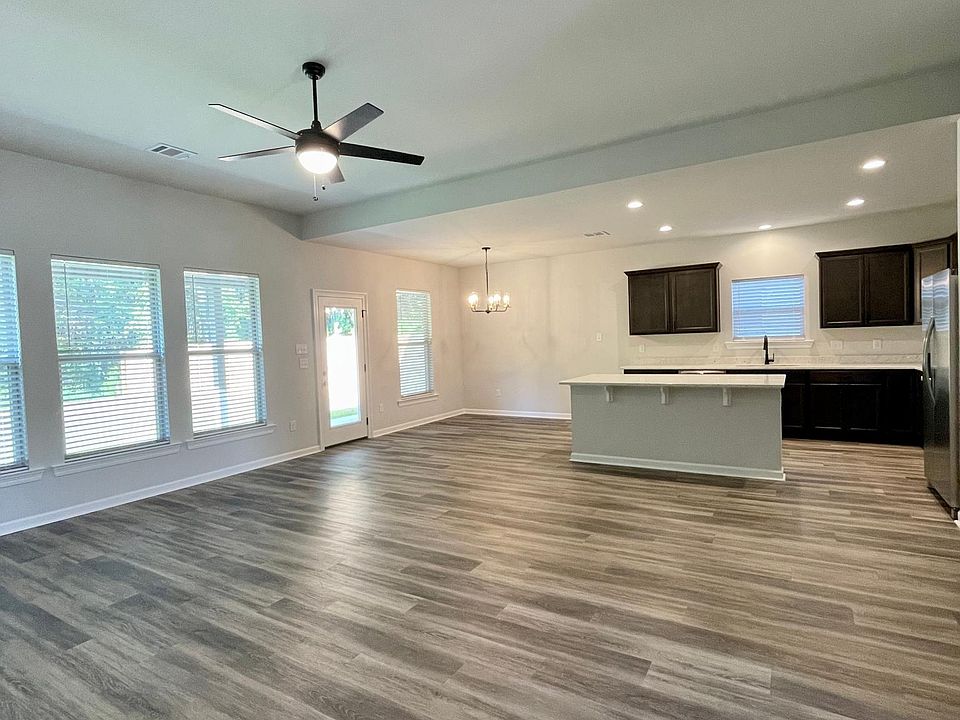 Living, kitchen and dining area