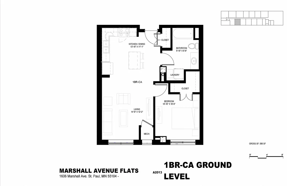Floor plan 1 Bedroom (CA 60)