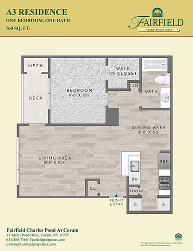 Floor plan A3 Residence 1BR - Thoreau