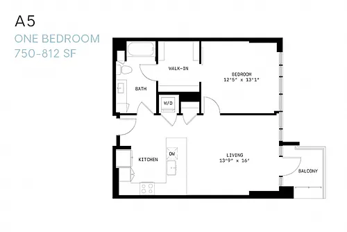 Floor plan One Bedroom A5