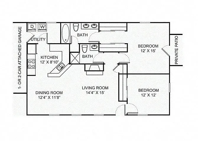 Floor plan B3 Ranch Renovated