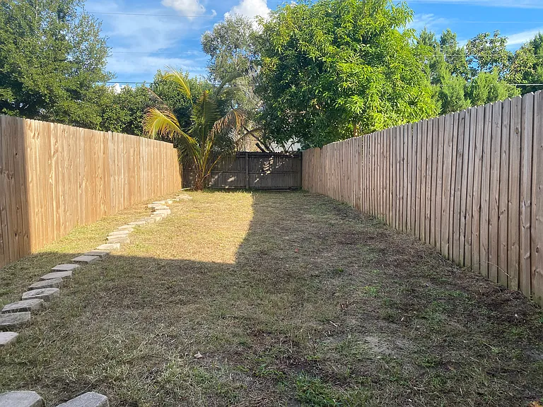 Fully fenced in 50 ft backyard
