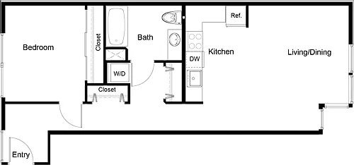 Floor plan 1 Bedroom A