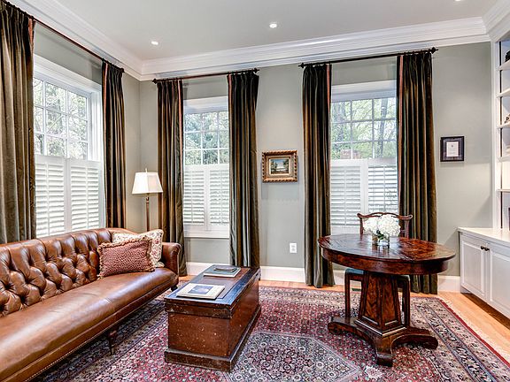 Handsome Library w/custom built-ins and details