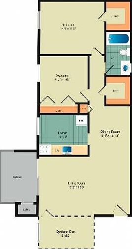 2 Bedroom and Den Floorpl