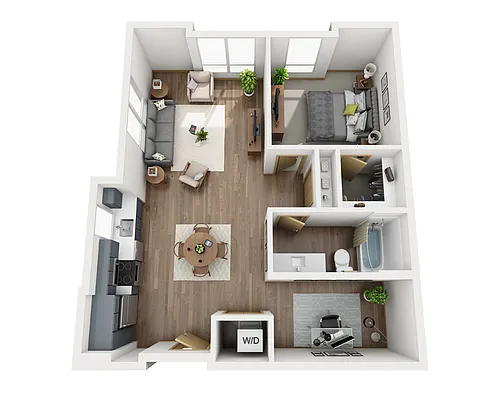 Floor plan One Bedroom A1ED-CL1