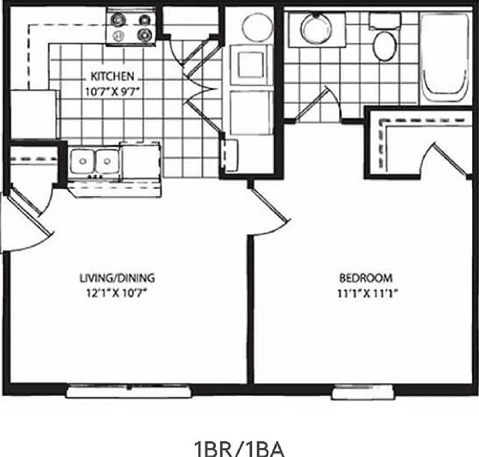 1 bed, 504 sqft, $1,000 — Photo 2