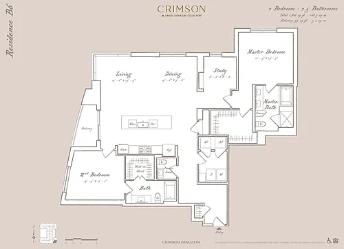 Floor plan Residence B6 with study