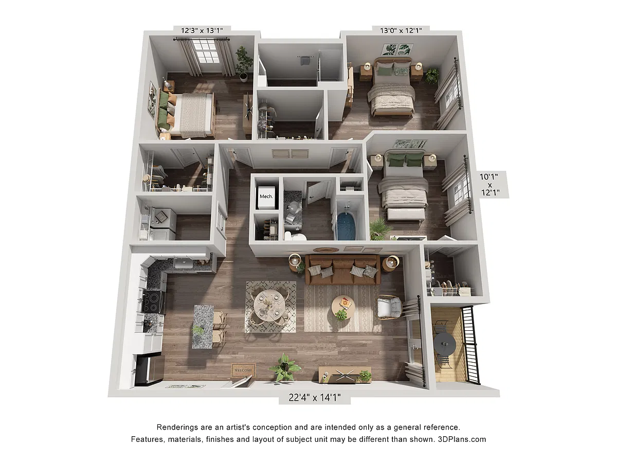 Floor plan 3 bedrooms