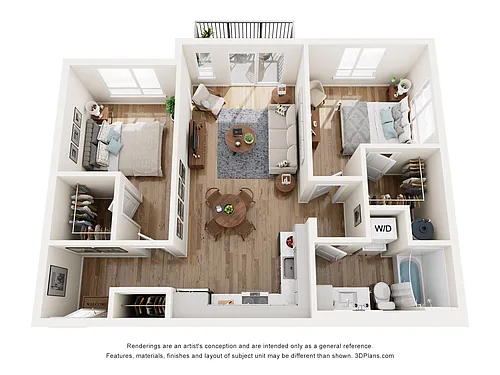 Floor plan 2 Bed x 1 Bath