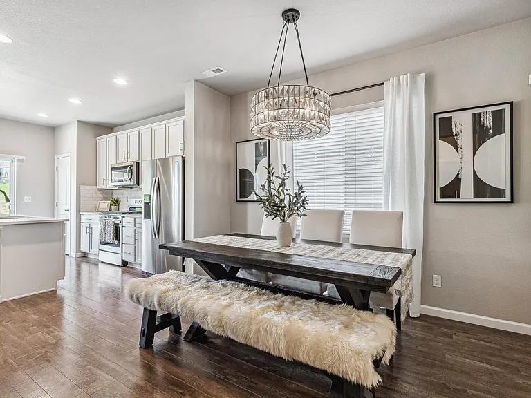 Dining room and kitchen